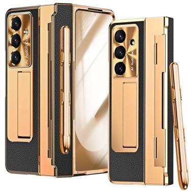 Imagem de YQODSZ Capa para Samsung Galaxy Z Fold 7 com suporte para caneta S e Stylus, capa de telefone de uma peça Z Fold7 com capa de dobradiça de suporte, protetor de tela HD, revestimento à prova de choque