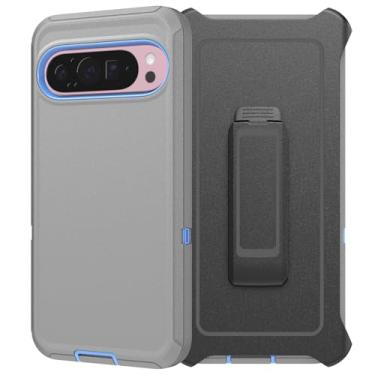 Imagem de Capa Defender Series para Google Pixel 9 Pro XL, robusta e durável, camada segura à prova de choque de grau militar, com proteção de porta, inclui clipe de suporte para Pixel 9 Pro XL de 6,8 polegadas
