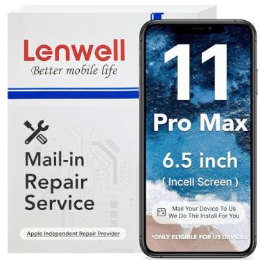 Imagem de Lenwell Serviço de reparo por correio para iPhone 11 Pro Max 16.5 cm tela embutida de substituição, montagem de tela digitalizador sensível ao toque A2161 A2220 A2218
