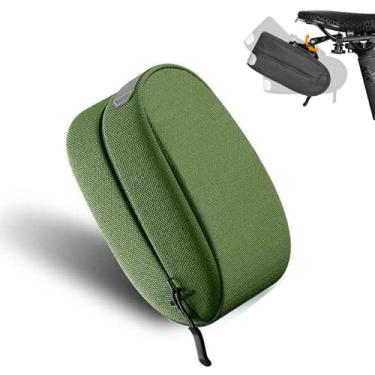 Imagem de ENLEE Bolsa de selim de bicicleta, bolsa ajustável para assento de bicicleta, bolsa traseira de liberação rápida, pacote de assento de ciclismo para bicicletas de estrada de montanha (verde)