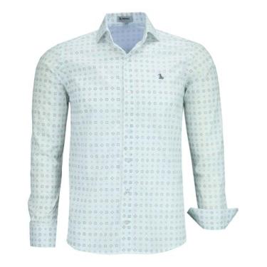 Imagem de Camisa Social Estampada Manga Longa Amil Comfort Não Amassa 1807, Cor 