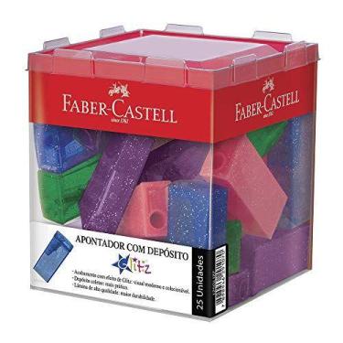 Imagem de Apontador Com Deposito Glitz Tubo Plastico 4 Cores - FABER-CASTELL