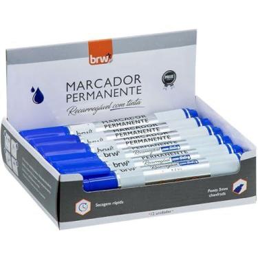 Imagem de Pincel Marcador Permanente Linha Prime Recarregavel Azul - BRW