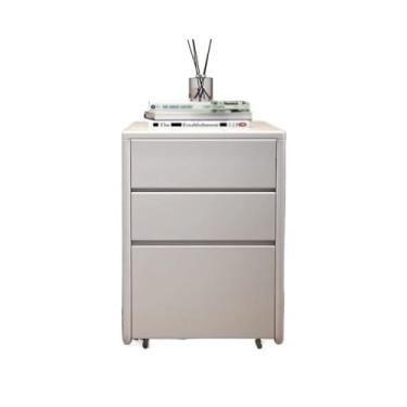 Imagem de Armário de arquivo para escritório em casa, escritório, arquivo, armazenamento de madeira, armário pequeno, gaveta móvel com rodas, sob a mesa, armário curto, organizador de arquivos, pastas (branco)