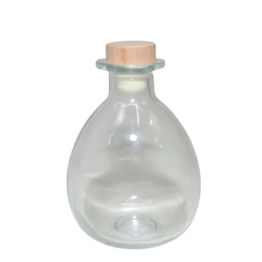 Imagem de Garrafa Decorativa de Vidro C/Tampa de Madeira 250ml (01 unidade)