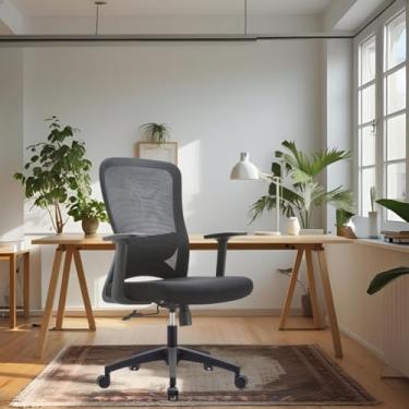 Imagem de Cadeira de Escritório Ergonômica, Giratória, Encosto em Malha, Ajustável, Preta