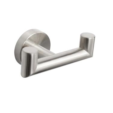 Imagem de NearMoon Gancho duplo para toalha de banheiro - Suporte de toalha de roupão de aço inoxidável SUS304, gancho de revestimento duplo resistente para banheiro, sala de estar, cozinha, montado na parede