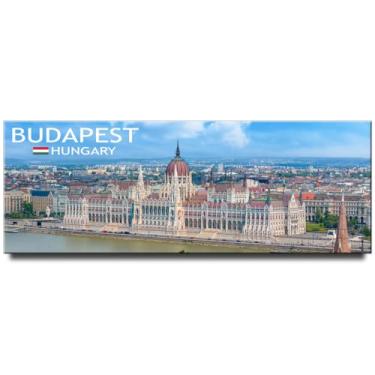 Imagem de Ímã de geladeira panorâmico de Budapeste Hungria Lembrança de viagem Parlamento húngaro