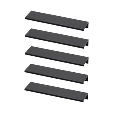 Imagem de Puxador Tito Slim Para Cômoda Gaveteiro Aparador Closet 96mm (10, Preto Fosco)