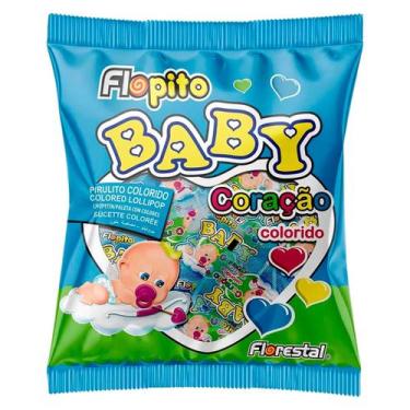 Imagem de Pirulito Baby Coração Colorido  200Gr - Florestal