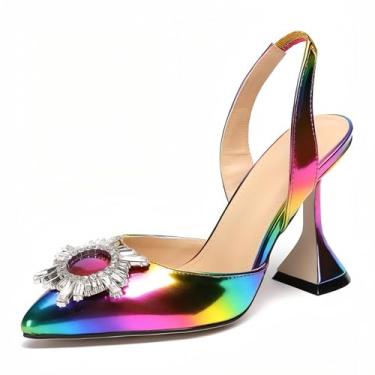 Imagem de escarpim arco-íris com salto agulha, Multicolorido multicolorido, 9 Narrow