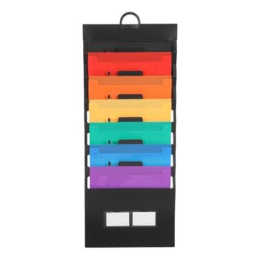 Imagem de Organizador de Arquivos Suspenso e Dobrável com 6 Divisórias Plásticas – Pasta Portátil de Parede para Documentos, Escritório, Escola e Home Office (Preto)