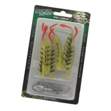 Imagem de Kit 6 Iscas Artificiais Soft Shad + 2 Anzol Jig Head Maruri