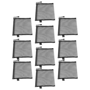 Imagem de YOUTHINK Bolsas Com Zíper Transparentes 10 Unidades de Bolsas Com Zíper de Malha, Reutilizáveis ​​A5 para Organizar o Armazenamento, Com à Prova de água para Escola, Brinquedos, Viagens, (Preto)