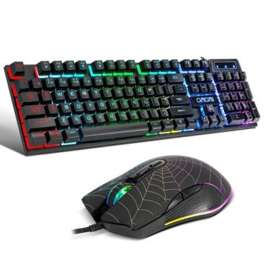 Imagem de Teclado e mouse para jogos CHONCHOW RGB retroiluminados para Mac PC