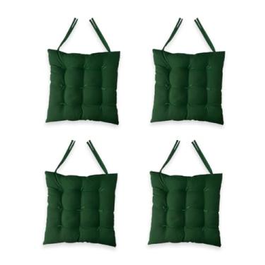 Imagem de 4 Assento Futon 40x40 Unidades Almofada Para Cadeira Banco Pallet(Verde Musgo)