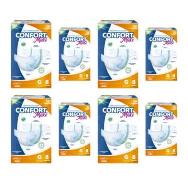 Imagem de Kit 8 pct Fralda Adulto Confort Maxi G C7 Incontinência Severa Geriatr