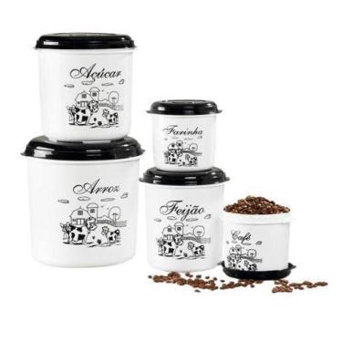 Imagem de Conjunto Com 5 Peças De Porta Mantimento Plástico -Injetemp