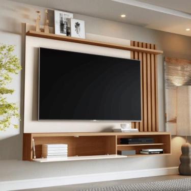 Imagem de Home Supenso TV 70 Pol Ripado Sala Estar Nature - Mais de Casa, Off Wh