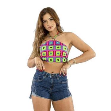 Imagem de SHORTS FEMININO BOYFRIEND COM RECORTE E APLICAÇÃO DE STRASS 22498 40 ESCURA UNICA-Feminino