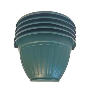 Imagem de Vaso Meia Lua em Plástico, Marrom, 20x12 cm, para Flores e Temperos, Jardim Vertical, 5 Unidades (Verde)