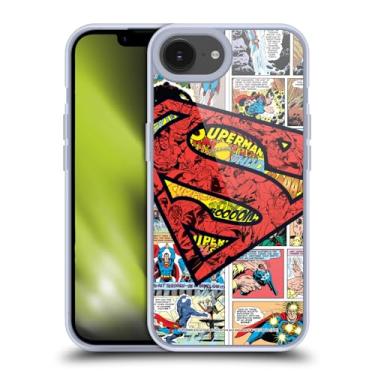 Imagem de Head Case Designs Capa de gel oficialmente licenciada Superman DC Comics com logotipo grande [proteção de grau militar] compatível com Apple iPhone 16e e compatível com MagSafe