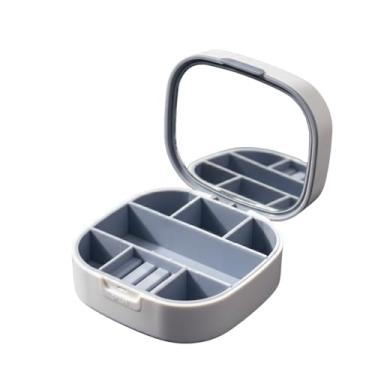 Imagem de Porta Joias Estojo Portátil Estojo Caixinha C/Espelho Cor:Branco