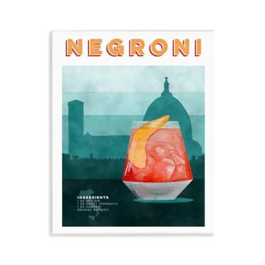 Imagem de Stupell Industries Arte de placa de parede retrô Negroni & Architecture, design por Brett Blumenthal, 14 x 11