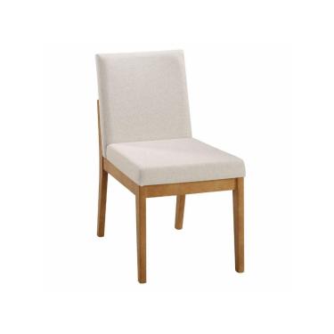 Imagem de Cadeira Sigma Madeira Maciça Cor Freijó Cappuccino Revestida Treo Made