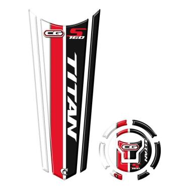 Imagem de Adesivo Protetor Tanque E Bocal Gravata Honda Titan Acima 2018 Vermelho