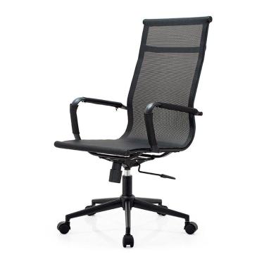 Imagem de Cadeira De Escritório Eames Dark Esteirinha Alta Tela - Preta