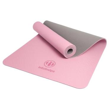 Imagem de Tapete de ioga TPE de dois tons premium – Ecológico, tapete antiderrapante de 6 mm de espessura para ioga, pilates, hot yoga, exercícios – antirasgos, sem odor e leve – 183 cm x 61 cm com alça de