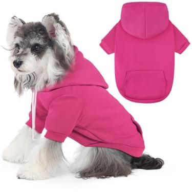 Imagem de Moletom com capuz básico para cães, xadrez, ultramacio, roupas de clima frio, para cães médios, grandes, tecido respirável, aconchegante, casaco quente e elegante com bolso para trela, jaqueta para