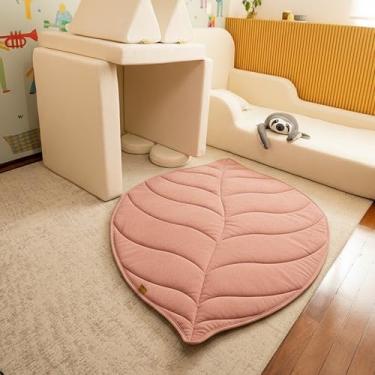 Imagem de Tatame Infantil Formato Folha – Tapete Infantil em Tecido Macio e Acolchoado com Design Moderno - Little Duck (Rosa)