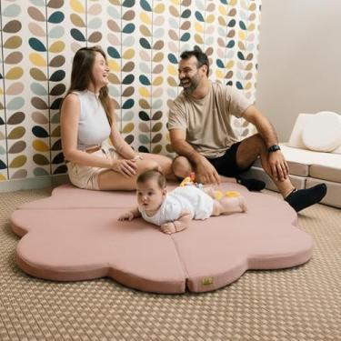 Imagem de Tatame Infantil Flowerpad – Tapete Infantil em Tecido Macio e Acolchoado com Design Modular - Little Duck (Rosa)