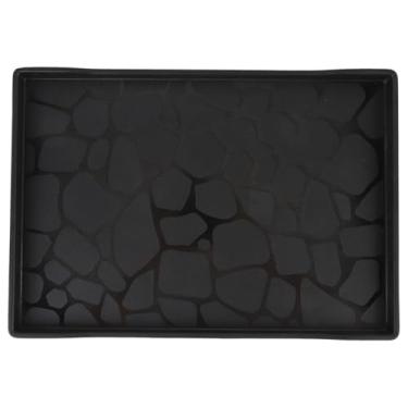 Imagem de Bandeja de Porção de Plástico, Bandeja de Porção de Alimentos Retângulo Com Alças para Sobremesas de Aperitivos Conjuntos de chá Piquenics Patio Entertainment (WHITE) (BLACK)