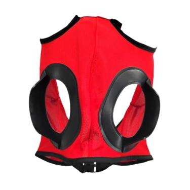 Imagem de Baoblaze Óculos de proteção para equitação, capuz portátil, redução da interferência visual, viseiras para cavalos, máscara contra moscas, Vermelho