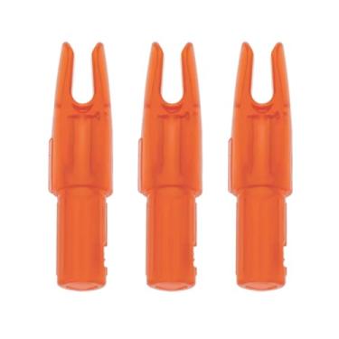 Imagem de Pacote com 24 Nocks de flecha de tiro com arco, ID 6,2 mm/0,246 polegadas inserção de plástico Nock Tail para arco flecha caça tiro substituição (laranja claro)