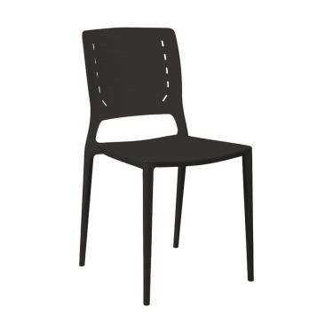 Imagem de Cadeira Empilhável Saturno Grafite Em Polipropileno Acrilys