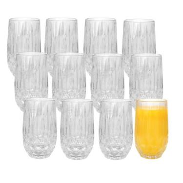 Imagem de Jogo 12 Copo Alto de Vidro para Água Suco Transparente Galway 350ml Wo