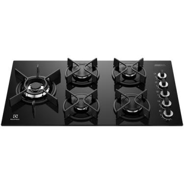 Imagem de Cooktop 5 Bocas a Gás GLP Electrolux Preto Super Automático Expert KE5