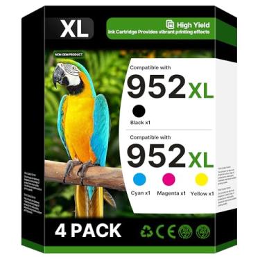 Imagem de Cartuchos de tinta 952 XL mais recente atualização de substituição para HP 952XL Ink Cartridges Combo Pack Ink 952XL para Officejet Pro 8710 8715 8720 8740 8700 8702 8210 7720 7740 (pacote com 4
