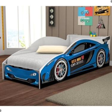 Imagem de Cama Carro com Baú Accelerate Juvenil Azul
