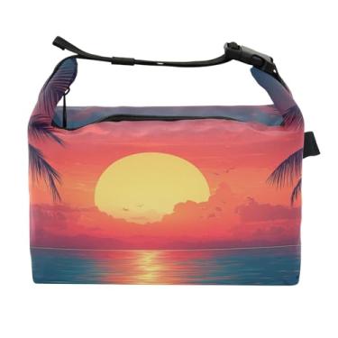 Imagem de STAYTOP Linda lancheira à beira-mar com fivela de alça, lancheira isolada para meninos e meninas, lancheira térmica para trabalho escolar