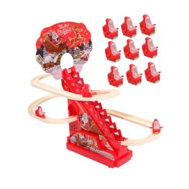 Imagem de Dynwave Papai Noel Elétrico de Brinquedo para Subir Escadas, Escada de Natal com Luz e Música - Presente Ideal para Crianças, com 12 Figuras Do Papai Noel