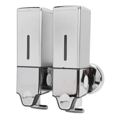 Imagem de Brrnoo Distribuidor de Shampoo e Sabonete Líquido Montado na Parede 2 Em 1 Com Barra de Tração para Fácil Acesso, para Cozinha, Banheiro, Hotel