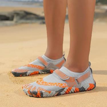 Imagem de Sapatos aquáticos masculinos e femininos, meias aquáticas, largas, para adultos, atléticos, caminhadas, praia, piscina, trilhas, Cinza, 11.5 Women/10.5 Men