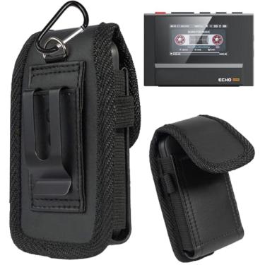 Imagem de Ranyi Capa para SnowSky/FiiO Echo Mini/JadeAudio/FiiO JM21/FiiO M21 MP3 Player, coldre de couro vegano com clipe de cinto e mosquetão compatível com FiiO Echo Mini/M21