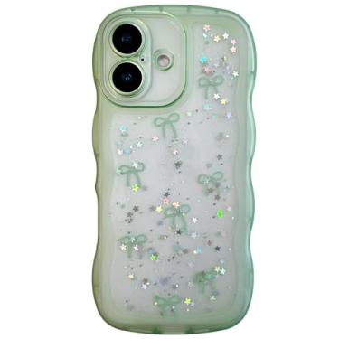 Imagem de Qokey Capa para iPhone SE (2020/2022)/8/7 - Design com alça de estrela brilhante e borda curvada, capa de TPU transparente à prova de choque de grau militar, proteção brilhante resistente a arranhões