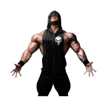 Imagem de Camiseta Regata Masculina De Algodão Com Estampa De Caveira, Sem Manga